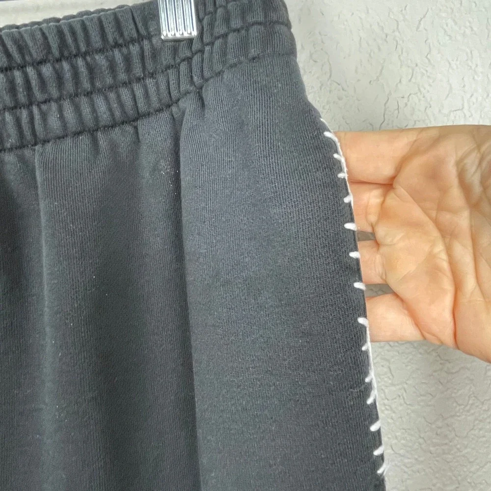 Outdoor Voices Sweatpants Adult Large Black‎ 100% Cotton Joggers Contrast Stitch